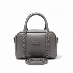 Braided Handbag Woven Leather Purse | Trendy Shoulder Tote for Women | Woven Leather Bag | Braided Vegan Leather | Knot Detail Handbag | Soft Woven Purse