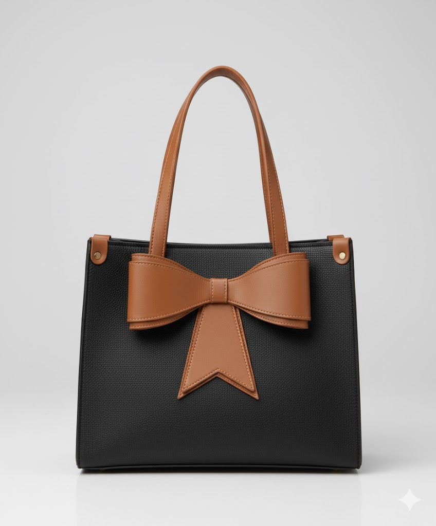 Aesthetic Bow Charm Tote Bag | Cute Canvas Shoulder Bag for Women | Aesthetic Tote Bag | Canvas Shoulder Bag | Cute Tote Bag | Large Capacity Handbag | Women's Bow Purse