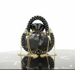 Handcrafted Pearl Potli Bag | Bridal & Wedding Clutch Purse with Drawstring | Elegant Drawstring Purse | Hand Beaded Bridal Potli | Luxury Ethnic Clutch Bag | Designer Pearl Wristlet Pouch