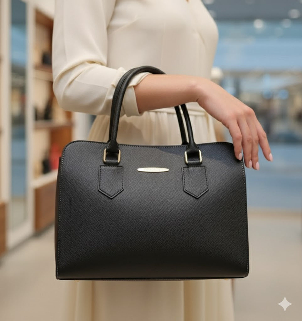 Eleganza Structured Top-Handle Bag | Luxury Shoulder Crossbody Handbag | Luxury Top Handle Bag | Elegant Ladies Purse | Fashionable Crossbody | Small Structured Bag | Evening Clutch Bag