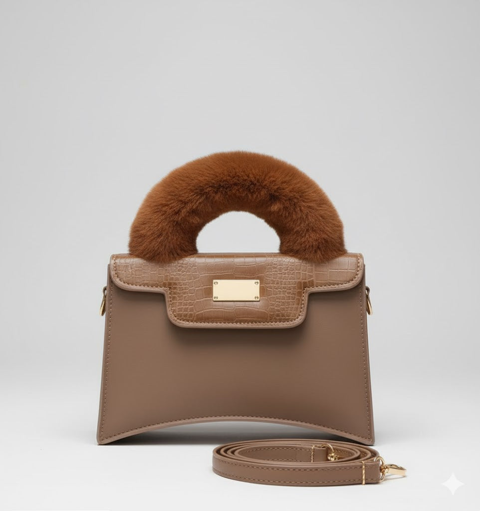 Structured Box Ladies Handbag - Versatile Top Handle Shoulder Bag | Chic Geometric Box Bag | Rigid Crossbody Purse | Formal Ladies Satchel | Minimalist Top Handle Bag | Structured Vegan Leather Handbag