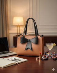 Aesthetic Bow Charm Tote Bag | Cute Canvas Shoulder Bag for Women | Aesthetic Tote Bag | Canvas Shoulder Bag | Cute Tote Bag | Large Capacity Handbag | Women's Bow Purse