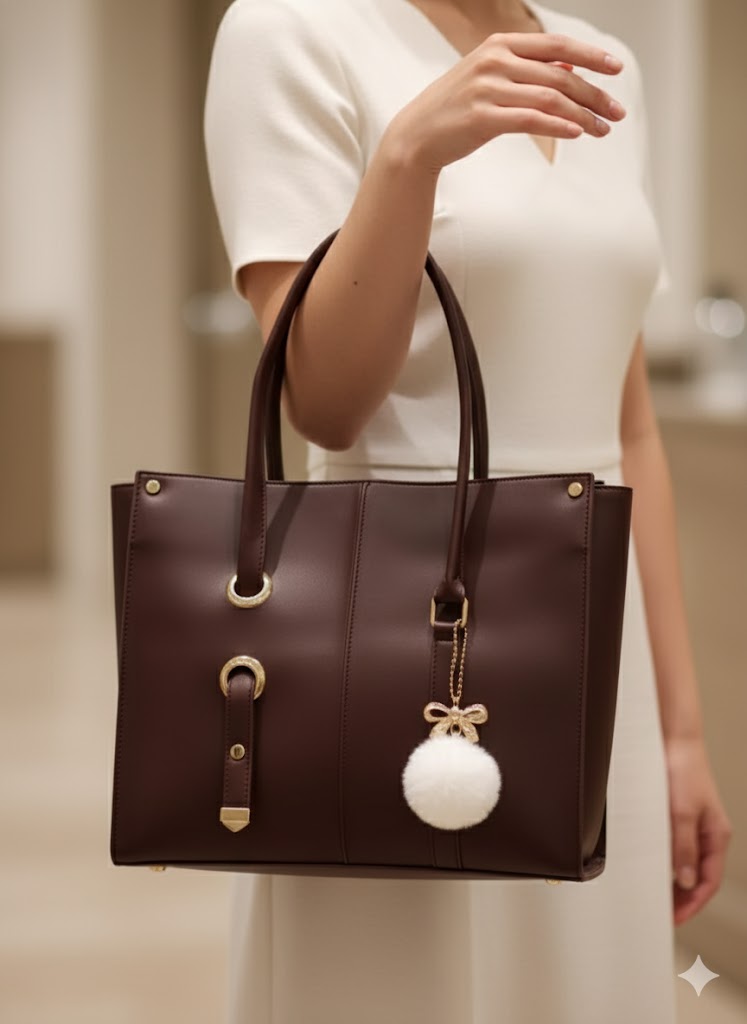 Classic Elegance Tote Bag | Women's Professional Shoulder Handbag | Work Tote for Women | Everyday Ladies Bag | Large Capacity Handbag | Structured Shoulder Bag