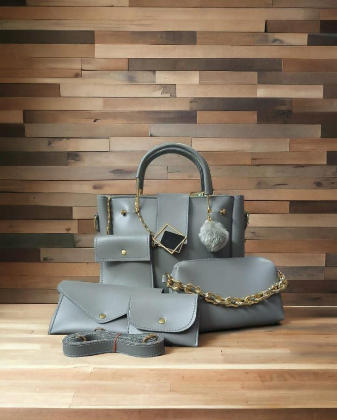 5-Piece Maroon Handbag Set: Versatile Shoulder Bag, Purse, & Clutch Combo | Bag Set | 5-in-1 Bag Combo | Ladies Shoulder Purse | Versatile Crossbody Set | Matching Handbag Wallet