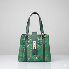 Metallic Textured Leather Handbag | Luxe Shoulder Tote | Metallic leather tote | Textured finish handbag | Designer look shoulder bag | Shimmering leather accessories | Elegant everyday carryall