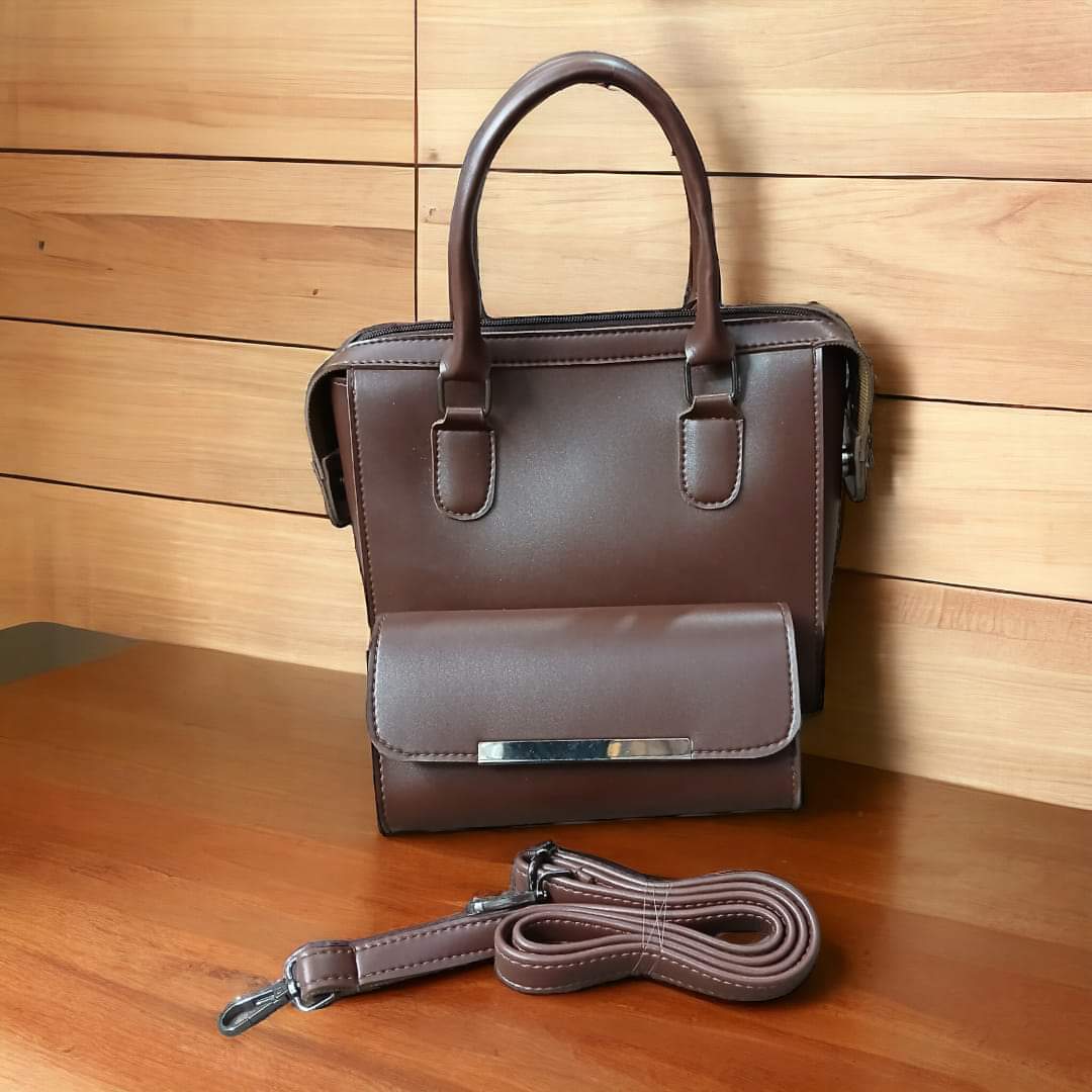 Vegan Leather Work Tote Bag for Women - Chic Everyday Handbag with Zip Closure