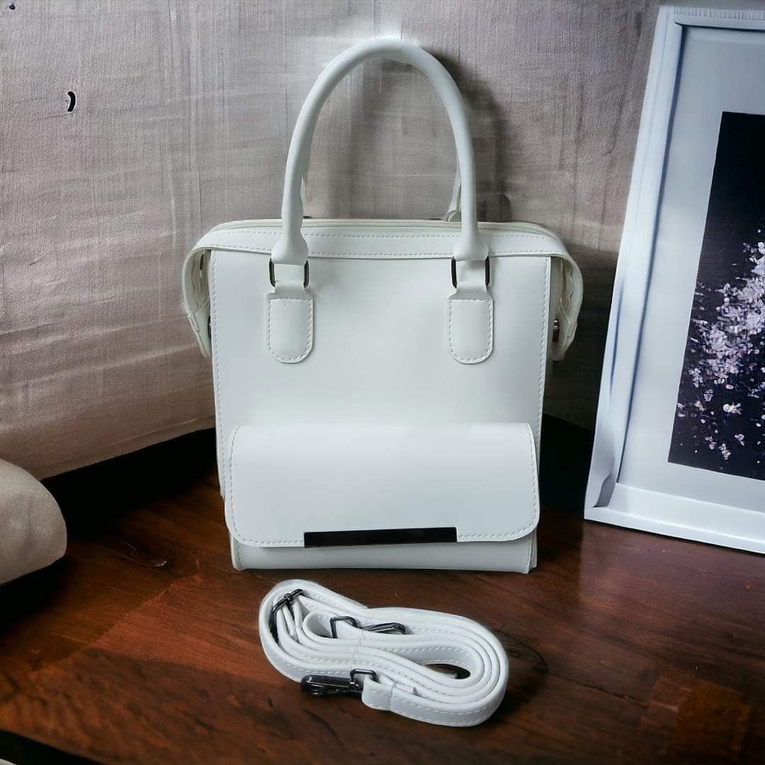 Vegan Leather Work Tote Bag for Women - Chic Everyday Handbag with Zip Closure