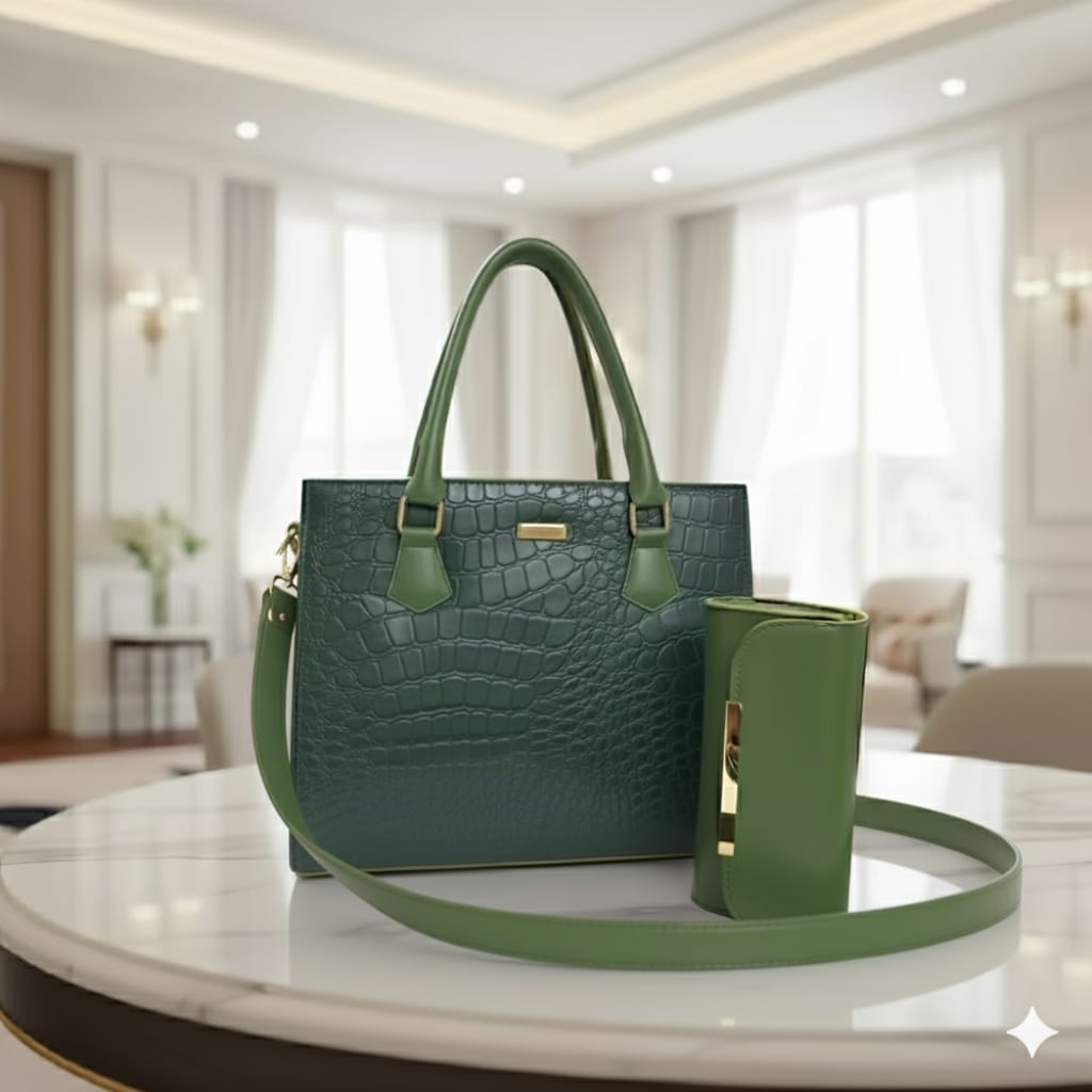 Luxury Crocodile Box Handbag for Women | Top Handle Purse | Structured Top Handle Purse | Ladies Handbag | Women