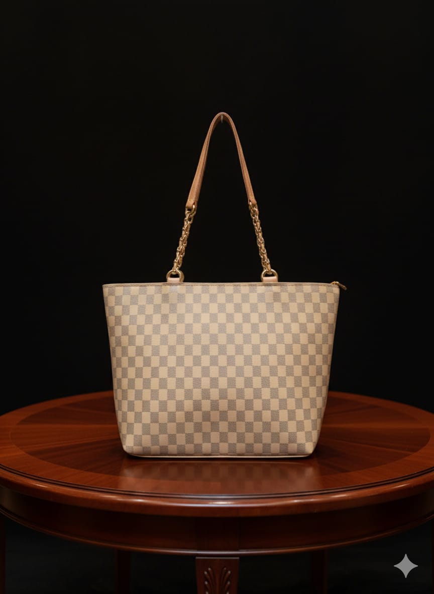Checkered Tote Hand Bags