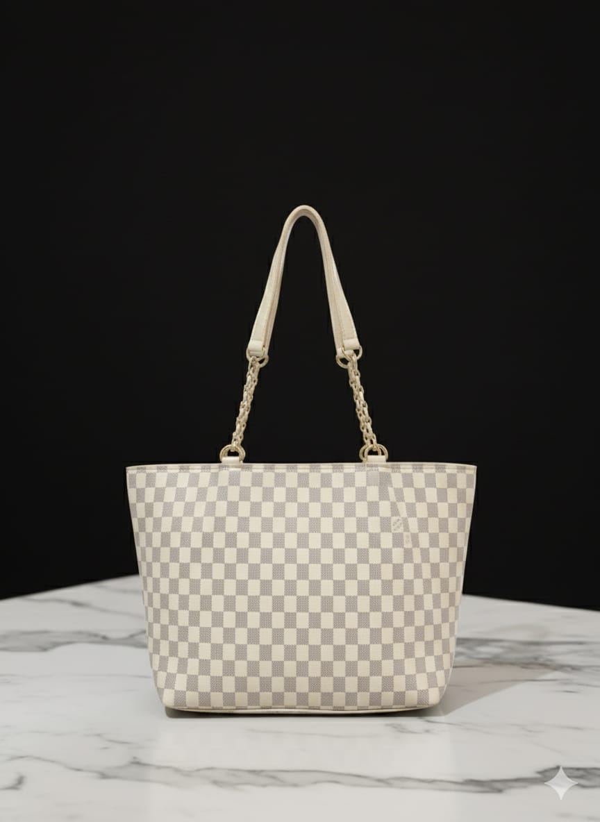 Checkered Tote Hand Bags