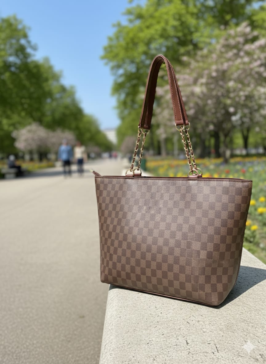 Checkered Tote Hand Bags