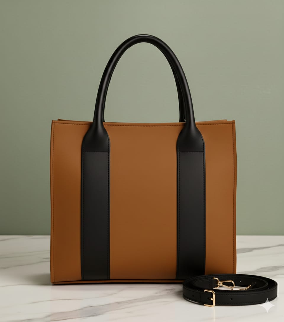 Classic Dual-Tone Flap Box Handbag