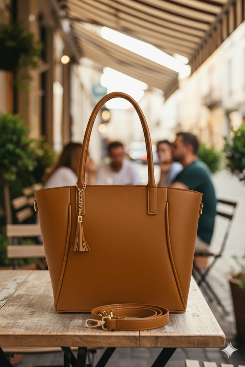 LuxeTan Leather Tote Hand Bags