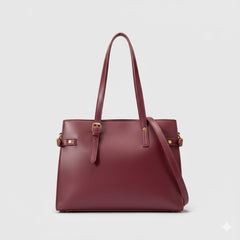 Classic Leather Tote Bag for Women - Timeless Ladies Work Shoulder Handbag | Genuine Leather Tote | Spacious Work Bag | Everyday Carryall Purse | Durable Ladies Handbag | Structured Shoulder Tote