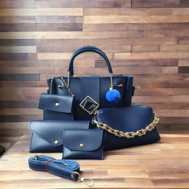 5-Piece Maroon Handbag Set: Versatile Shoulder Bag, Purse, & Clutch Combo | Bag Set | 5-in-1 Bag Combo | Ladies Shoulder Purse | Versatile Crossbody Set | Matching Handbag Wallet