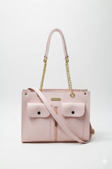 Dual Pocket Crossbody Shoulder Bag - Multi-Compartment PU Leather | Multi-Pocket Shoulder Bag | Double Compartment Purse | Organized Crossbody Bag | Everyday Work Purse | PU Leather Handbag