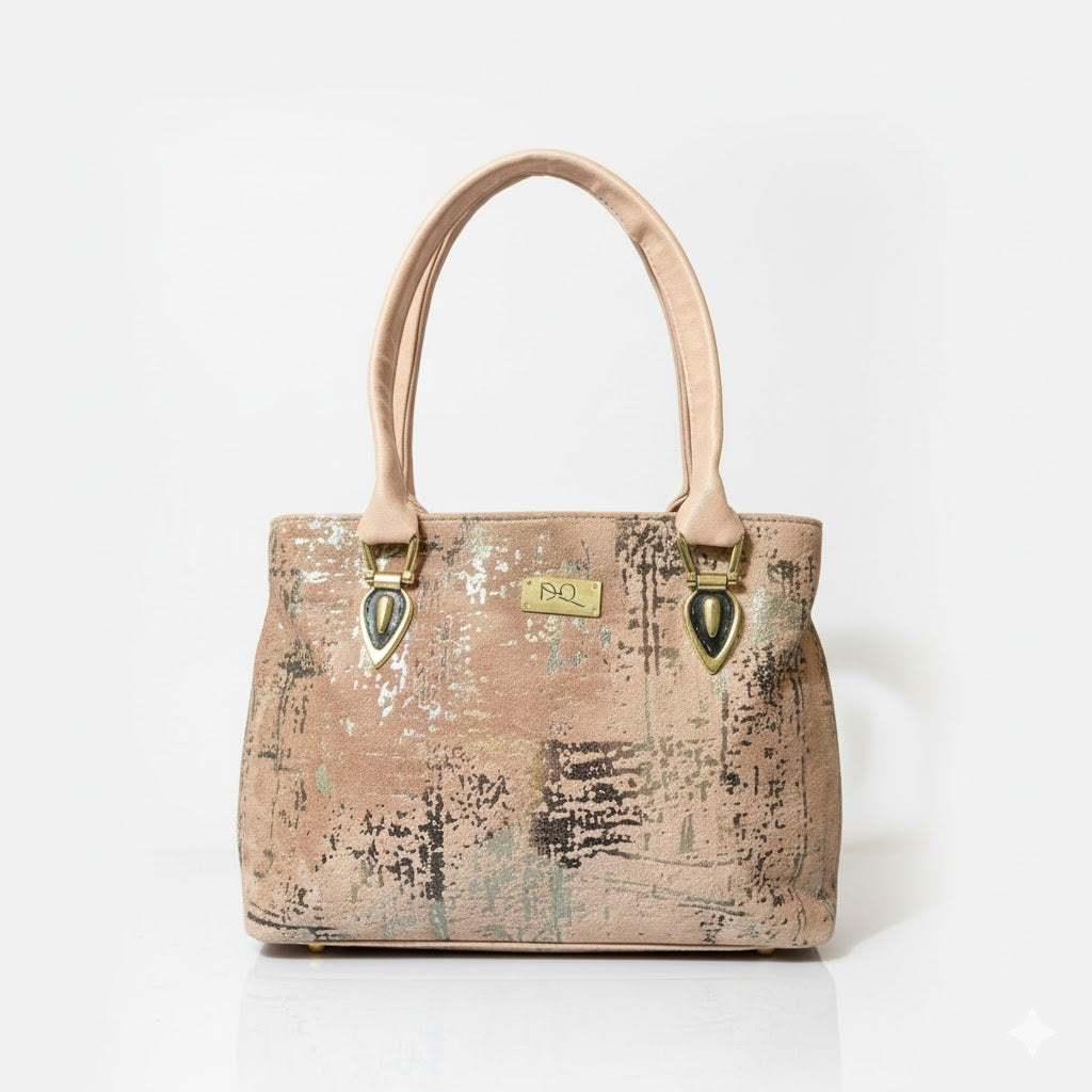 Metallic Textured Leather Handbag | Luxe Shoulder Tote | Metallic leather tote | Textured finish handbag | Designer look shoulder bag | Shimmering leather accessories | Elegant everyday carryall