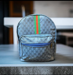 Signature Stripe Laptop Backpack | Chic, Durable Daypack for Travel & School | Unisex Striped Rucksack | Durable Backpack with Laptop Sleeve | Fashion Backpack for College | Water-Resistant Striped Bag