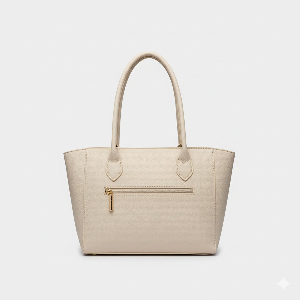 Everyday Leather Shoulder Bag with Exterior Zip Pocket - Versatile Women's Purse | Practical Leather Handbag | Crossbody Zip Pocket Bag | Ladies Daily Shoulder Bag | Soft Leather Everyday Bag